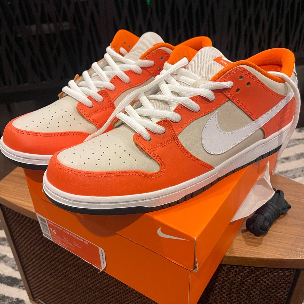 Nike Orange and White Sneakers